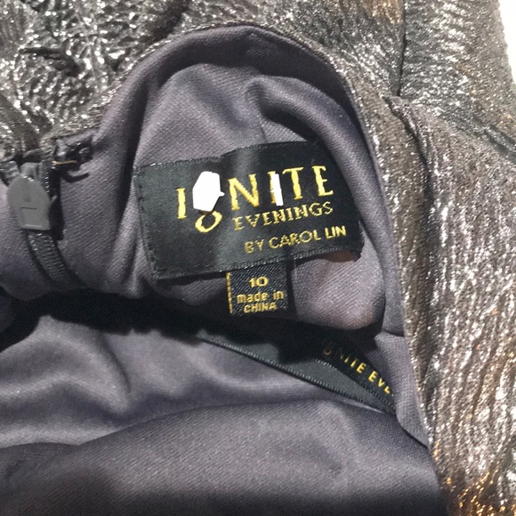 Ignite evenings by carol Lin silver gown - Picture 5 of 5